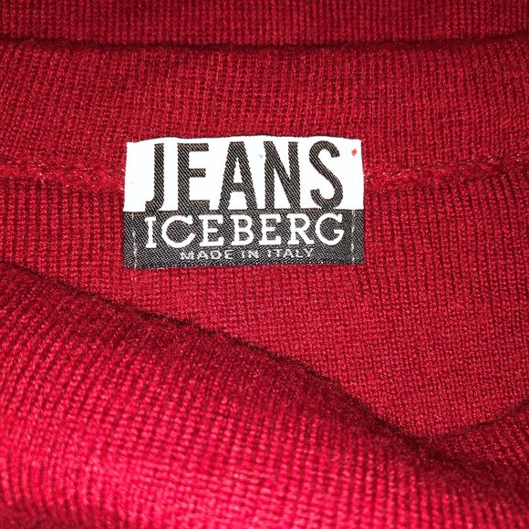 Vintage Iceberg Bling Logo Wool Lightweight Sweater Designer Knit Top Stretch - Picture 15 of 15